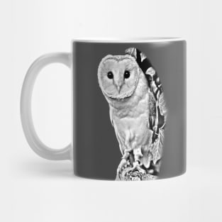 Barn Owl in black and white Mug